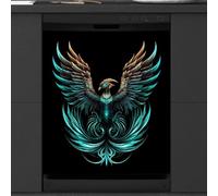 Mexpekil Housse magnétique pour lave-vaisselle, motif Phoenix vert et noir, 167,6 x 133,6 cm
