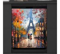 Mexpekil Housse magnétique pour lave-vaisselle Motif Tour Eiffel Paris Amoureux de la Tour Eiffel