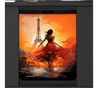 Mexpekil Housse magnétique pour lave-vaisselle Motif Tour Eiffel Paris Rose