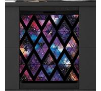 Mexpekil Housse magnétique pour lave-vaisselle Motif triangles | Housses décoratives réutilisables pour lave-vaisselle, panneau avant magnétique, autocollant pour appareils de cuisine