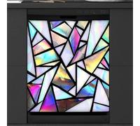 Mexpekil Housse magnétique pour lave-vaisselle Motif triangles irisés géométriques 53,3 x 66 cm Autocollant décoratif étanche pour lave-vaisselle