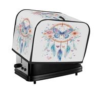 Mexpekil Housse pour grille-pain à 4 tranches, attrape-rêves, fleurs et cœurs, accessoires de cuisine, protection étanche à la poussière pour machine à pain