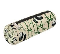 Mexpekil Ink Panda Trousse à crayons en bambou pour fournitures scolaires pour filles, garçons, adolescents, femmes