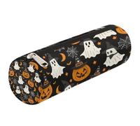 Mexpekil Jolie trousse à crayons ronde pour enfants, garçons et filles, motif citrouilles, fantômes, chauve-souris, pour fournitures scolaires