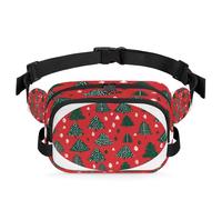 Mexpekil Jolly Evergreens Sac banane imperméable avec fermeture éclair bidirectionnelle et sangle réglable, Noir