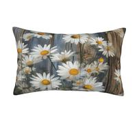 Mexpekil Lot de 1 taie d'oreiller décorative avec fermeture éclair dissimulée en bois pour chambre à coucher, canapé, 50 x 75 cm