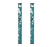Mexpekil Lot de 2 couvre-poignées de réfrigérateur à paillettes bleu sarcelle