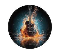 Mexpekil Lot de 2 tapis de souris avec guitare musicale et base antidérapante - 20 cm - Bord cousu en caoutchouc - Accessoire de bureau pour le travail et le bureau