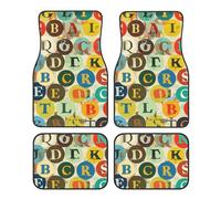 Mexpekil Lot de 4 tapis de voiture universels antidérapants sur le thème des lettres éducatives pour SUV, camionnette, camion