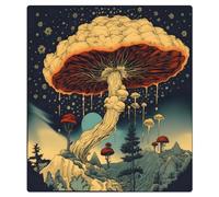 Mexpekil Magic Forest Mushrooms Couvercle magnétique pour lave-vaisselle 53,3 x 66 cm Autocollant décoratif pour porte d'entrée étanche Panneau magnétique
