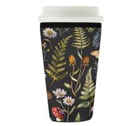 Mexpekil Manchon réutilisable en néoprène pour boissons chaudes et froides, motif champignons, escargots, feuilles, pour boissons chaudes et froides, convient pour boissons de 766 à 800 ml