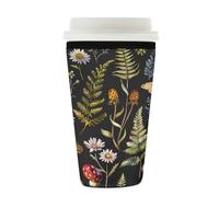 Mexpekil Manchon réutilisable en néoprène pour boissons chaudes et froides, motif champignons, escargots, feuilles, pour café glacé de 650 à 700 ml
