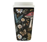 Mexpekil Manchon réutilisable en néoprène pour boissons chaudes et froides, motif champignons, papillons, escargots, fleurs, pour boissons chaudes et froides, convient à 766 à 800 ml