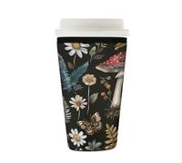 Mexpekil Manchon réutilisable en néoprène pour boissons chaudes et froides, motif champignons, papillons, escargots, fleurs, pour boissons chaudes et froides, convient pour 473,6 à 532,3 g