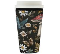 Mexpekil Manchon réutilisable en néoprène pour boissons chaudes et froides, motif champignons, papillons, escargots, fleurs, pour boissons chaudes et froides, convient pour 946 ml