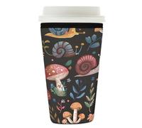 Mexpekil Manchon réutilisable en néoprène pour boissons chaudes et froides, motif escargots colorés, champignons, pour boissons chaudes et froides, convient pour boissons de 766 à 800 ml