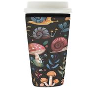 Mexpekil Manchon réutilisable en néoprène pour boissons chaudes et froides, motif escargots colorés, champignons, pour boissons chaudes et froides, convient pour 946 ml