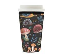 Mexpekil Manchon réutilisable en néoprène pour boissons chaudes et froides, motif escargots colorés, champignons, pour boissons chaudes et froides, pour boissons de 650 à 700 ml