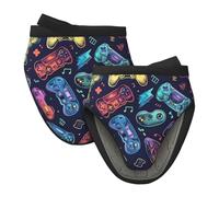 Mexpekil Maniques de cuisine en silicone résistant à la chaleur - Motif manette de jeu - Rose - 1 paire