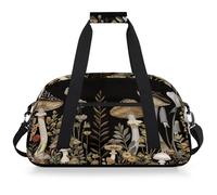 Mexpekil Mexpekil - Sac de sport de voyage pour filles et garçons - Sac à main étanche pour le sport, la danse, l'école, Art des feuilles de champignons