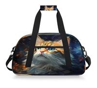 Mexpekil Mexpekil - Sac de sport de voyage pour filles et garçons - Sac à main étanche pour le sport, la danse, l'école, Art du chat