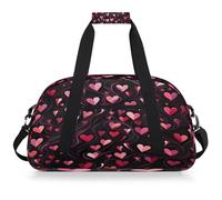 Mexpekil Mexpekil - Sac de sport de voyage pour filles et garçons - Sac à main étanche pour le sport, la danse, l'école, Cœurs Noirs Amour