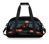 Mexpekil Mexpekil - Sac de sport de voyage pour filles et garçons - Sac à main étanche pour le sport, la danse, l'école, Maison de citrouille forestière