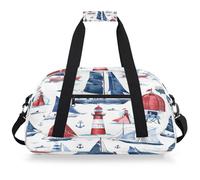 Mexpekil Mexpekil - Sac de sport de voyage pour filles et garçons - Sac à main étanche pour le sport, la danse, l'école, Phares navires