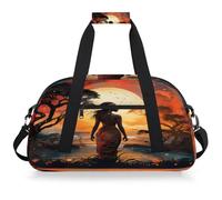 Mexpekil Mexpekil - Sac de sport de voyage pour filles et garçons - Sac à main étanche pour le sport, la danse, l'école, Forêt de filles africaines