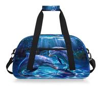 Mexpekil Mexpekil - Sac de sport de voyage pour filles et garçons - Sac à main étanche pour le sport, la danse, l'école, Deux dauphins