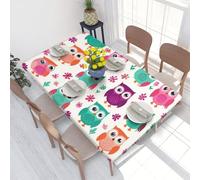 Mexpekil Nappe de table rectangulaire en forme de hiboux - Facile à nettoyer - Extensible - Imperméable - Pour intérieur et extérieur - 76 x 122 cm