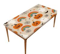 Mexpekil Nappe rectangulaire avec motif citrouilles et fantômes d'Halloween 1,5 m