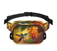 Mexpekil Nectar Bird Sac banane réaliste avec fermeture éclair bidirectionnelle imperméable et sangle réglable, Noir