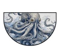 Mexpekil Octopus Art - Paillasson demi-lune pour intérieur et extérieur - Antidérapant - Lavable - Absorbant - Attrape la saleté - 100 x 160 cm