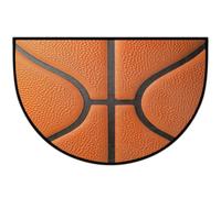 Mexpekil Paillasson demi-lune orange peau de basket-ball pour intérieur et extérieur - Tapis de sol antidérapant - Lavable - Demi cercle - Absorbant - Attrape la saleté - Demi-rond - Pour entrée, 61 x