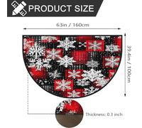 Mexpekil Paillasson demi-rond à carreaux flocon de neige pour intérieur et extérieur - Lavable - Absorbant la saleté - 100 x 160 cm