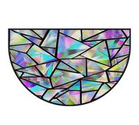 Mexpekil Paillasson demi-rond avec motif géométrique en forme de diamant pour intérieur et extérieur - Lavable - Absorbant la saleté - 100 x 160 cm