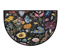 Mexpekil Paillasson demi-rond en forme de demi-lune pour intérieur et extérieur - Lavable - Absorbant - Attrape la saleté - Demi-rond - 61 x 91 cm