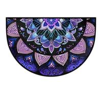Mexpekil Paillasson en demi-lune motif mandala floral pour intérieur et extérieur, antidérapant, lavable, absorbant, anti-saleté, pour entrée, 61 x 91 cm
