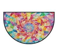 Mexpekil Paillasson géométrique en demi-lune pour intérieur et extérieur - Lavable - Absorbant la saleté - 100 x 160 cm