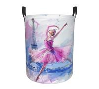 Mexpekil Panier à linge pliable avec poignées - Panier à linge étanche pour jouets d'enfants, vêtements sales, livres (fille Tour Eiffel