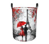 Mexpekil Panier à linge pliable avec poignées - Panier à linge étanche pour jouets d'enfants, vêtements sales, livres (Tour Eiffel Paris)