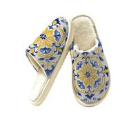 Mexpekil Pantoufles en mousse à mémoire de forme pour femme Motif marbre abstrait Bleu, multicolore, 36.5/37.5 EU