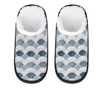 Mexpekil Pantoufles moelleuses pour femmes et hommes, Art Wave, 8/11 UK Wide