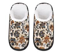Mexpekil Pantoufles moelleuses pour femmes et hommes, Fleurs Art Boho, 4/7 UK Wide