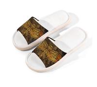 Mexpekil Pantoufles papillon mandala pour femmes et hommes, tribe papillon à bout ouvert, chaussures d'été en lin, multicolore, 6/6.5 UK Wide