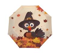 Mexpekil Parapluie compact à ouverture automatique avec feuilles d'automne, soleil, pluie, parapluie coupe-vent pour femmes et enfants