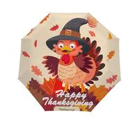 Mexpekil Parapluie compact pliable et pliable pour l'automne et la dinde, la dinde, le soleil, la pluie, l'ouverture automatique, les feuilles d'automne et le vent pour femmes