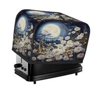 Mexpekil Peinture artistique pleine lune fleur grille-pain pour grille-pain 2 tranches petite cuisine machine à pain couverture appareils ménagers anti-poussière accessoires