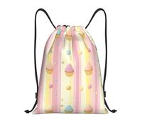 Mexpekil Petit sac étanche à cordon pour cupcakes avec cordon de serrage et rayures arc-en-ciel, Cupcake rayé arc-en-ciel, S, Minimaliste